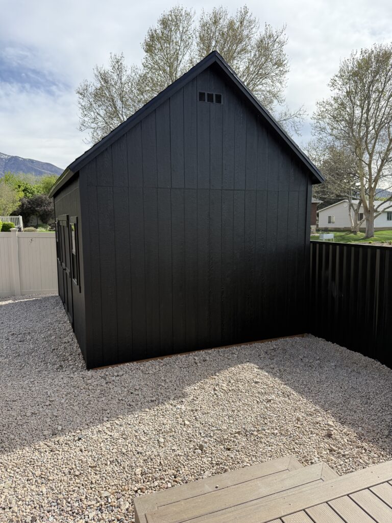 adding planter boxes and a trellis to my black shed 